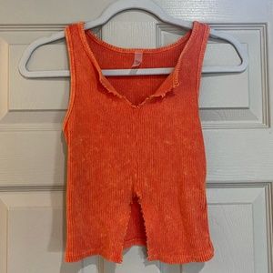 orange ribbed tank